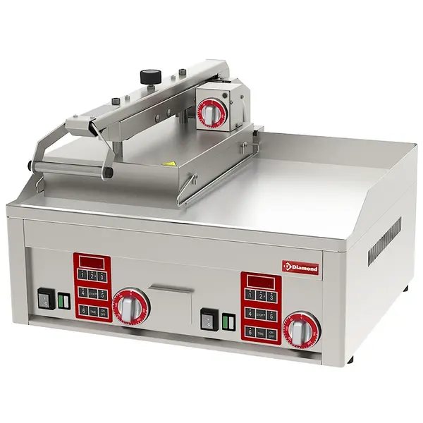 Mossel-Contactgrill | Dubbel | Glad Oppervlak 650x480 (Verchroomd) | 50°C/300°C | 9kW (3x 230V) | 658x762x470(h)mm