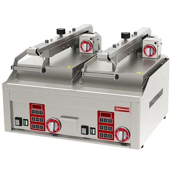 Mossel-Contactgrill | Dubbel | Glad Oppervlak 650x480 (Verchroomd) | 50°C/300°C | 12kW (4x 230V) | 658x762x470(h)mm