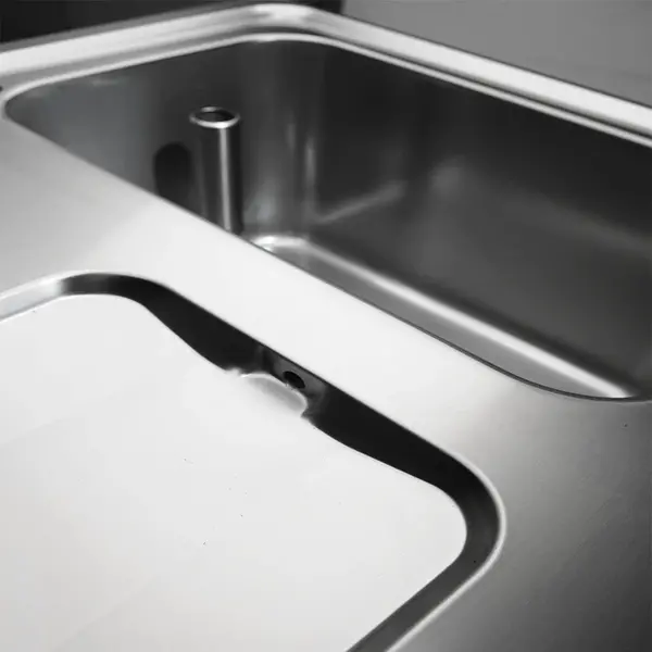 Modulair Barstation | BAR LINE | 370L  | RVS | 2 Compartimenten (Rechts) | +2°C/+8°C | Statisch + Ventilator | 2 Spoelbakken (Links) + Glazenspoeler | 1950x700x930(h)mm