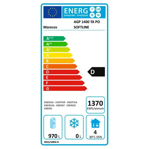Koelkast | SOFTLINE | 1400L (2/1 GN) | RVS | -2°C/+8°C | Geforceerd | 1440x840x2035(h)mm