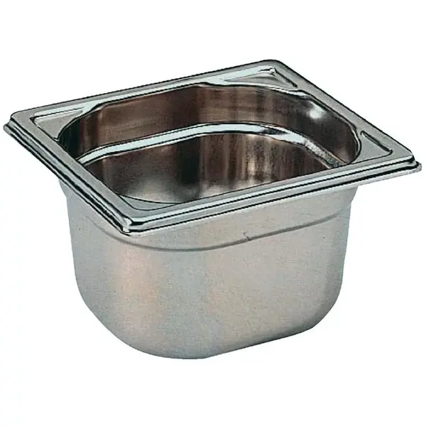 GN-Bak | RVS | 1/6 GN | Hoogte 100mm | 176x162x100(h)mm
