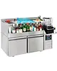 CombiSteel Bar-/Cocktailstation (Gekoeld) | PRO LINE | 180L | 2 Deuren | -2°C/+8°C | Geforceerd | Spoelbak + IJs-/Ingrediëntenbak + Flessenrek | 1300x700x1000(h)mm 