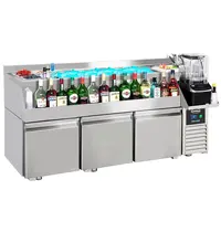 CombiSteel Bar-/Cocktailstation (Gekoeld) | PRO LINE | 280L | 3 Deuren | -2°C/+8°C | Geforceerd | Spoelbak + IJs-/Ingrediëntenbak + Flessenrek | 1700x700x1000(h)mm 
