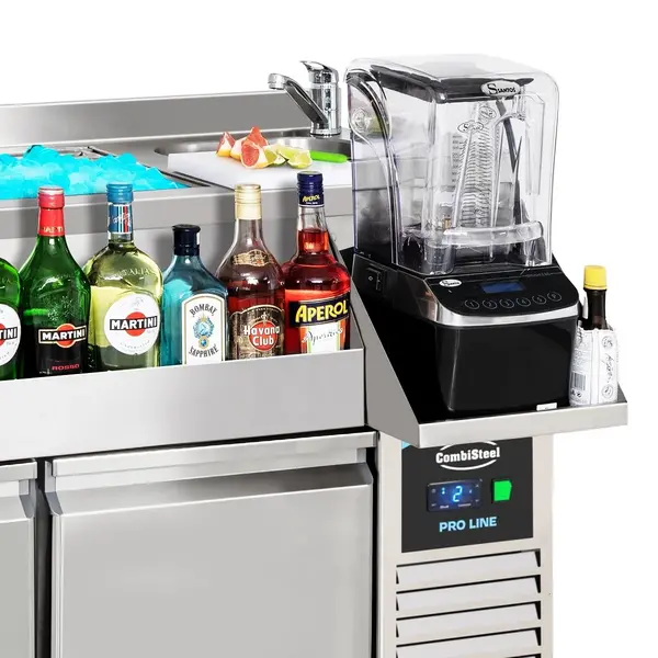 Bar-/Cocktailstation (Gekoeld) | PRO LINE | 280L | 3 Deuren | -2°C/+8°C | Geforceerd | Spoelbak + IJs-/Ingrediëntenbak + Flessenrek | 1700x700x1000(h)mm