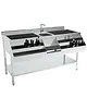 CombiSteel Bar-/Cocktailstation | RVS | IJs-/Ingrediëntenbakken + Spoelbak + Flessenrek | Bodemschap | Achteropstand | 1600x740x900(h)mm 