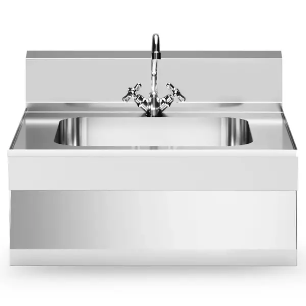 Wasbakunit | FUN 650 | RVS | Spoelbak + Mengkraan | Achteropstand | 700x650x449(h)mm