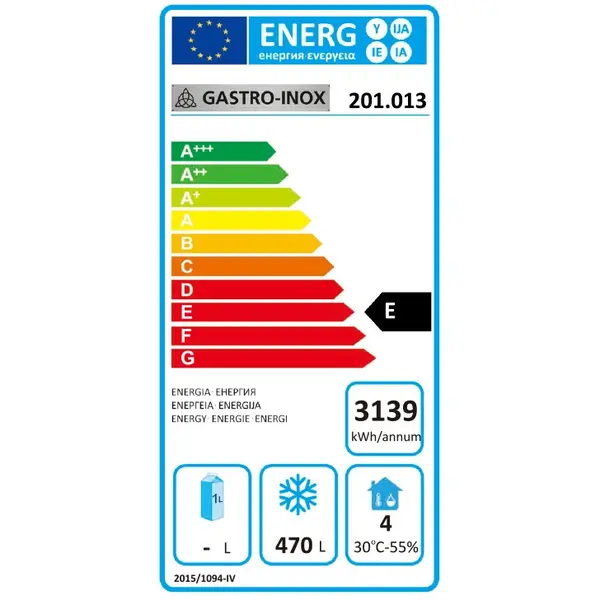 Vrieskast | 600L (2/1 GN) | RVS | -10°C/-20°C | Geforceerd | Wielen (Geremd) | 680x810x2000(h)mm