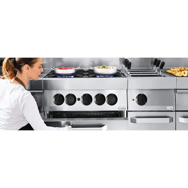 Bak-/Grillplaat | FUN 650 | Gas | Glad/Gegroefd Oppervlak 696x520 (Verchroomd) | 11.4kW | Piëzo Ontsteking | 700x650x448(h)mm