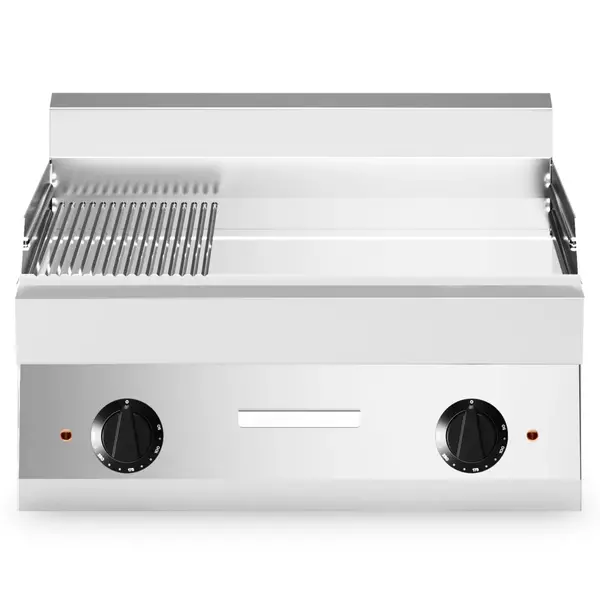 Bak-/Grillplaat | FUN 650 | Elektrisch | Glad/Gegroefd Oppervlak 696x520 (Verchroom) | 9kW (400V) | 700x650x448(h)mm