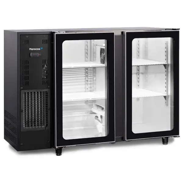 Barkoelkast | 380L | Zwart | +1°C/+8°C | Geforceerd | Draaideuren | 1455x565x890(h)mm