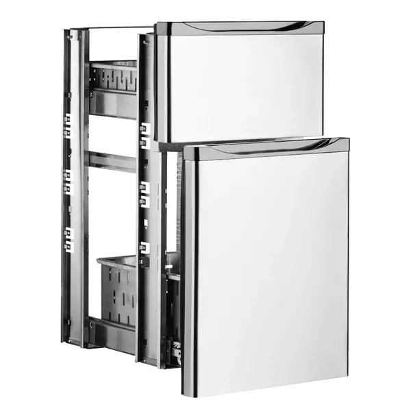 Ladenset | Marecos Barkoelkasten | RVS | 1 Grote Lade + 1 Kleine Lade