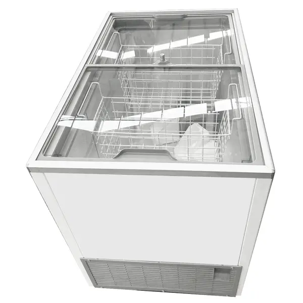 Koel-/Vrieskist | Wit | 314L | +10°C/-30°C | Geforceerd | Schuifdeksels (Vlak) | Wielen (Geremd) | 1039x653x879(h)mm
