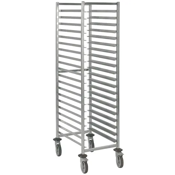 Regaalwagen | RVS | 20 Etages (1/1 GN) | Wielen (Geremd) | 455x655x1785(h)mm