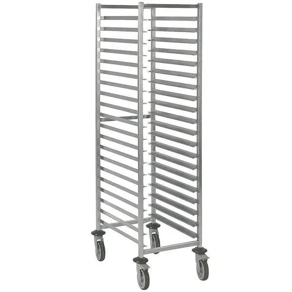 Regaalwagen | RVS | 20 Etages (EN600x400) | Wielen (Geremd) | 540x725x1785(h)mm