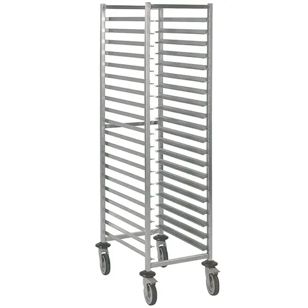 Regaalwagen | RVS | 20 Etages (EN600x400) | Wielen (Geremd) | 540x725x1785(h)mm