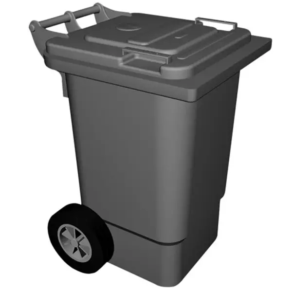 Rolcontainer | Kunststof (Grijs) | 240L | Klapdeksel | Wielen | 580x740x1070(h)mm