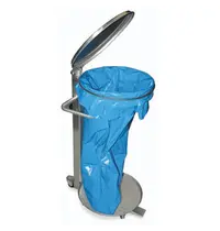Mastro Afvalzakhouder | RVS (Geborsteld) | 100L | Klapdeksel | Ø400x850(h)mm