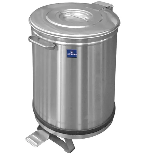 Pedaalemmer | RVS (Geborsteld) | 50L | Klapdeksel | Wielen | Ø380x605(h)mm