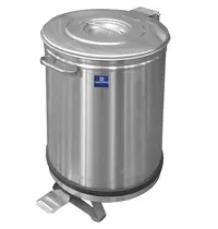Mastro Pedaalemmer | RVS (Geborsteld) | 90L | Klapdeksel | Wielen | Ø450x685(h)mm