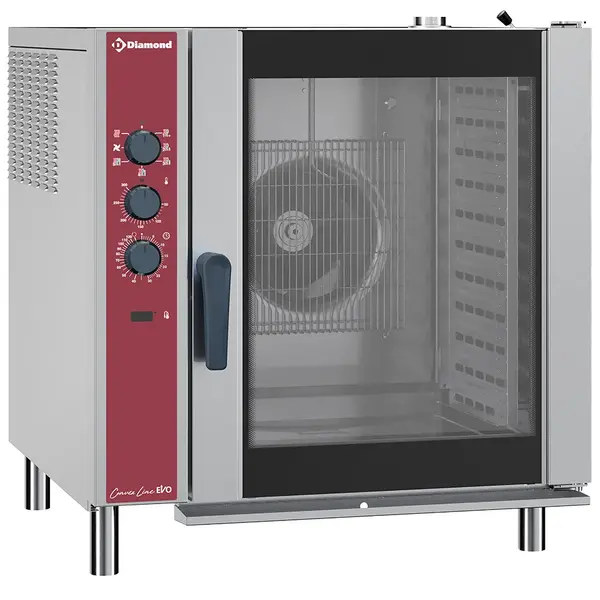 Heteluchtoven | ConvexLine | 10 Niveaus (1/1 GN) | Elektrisch | 30°C/300°C | 17.3kW (230V) | Bevochtiging (Automatisch) | 890x900x970(h)mm