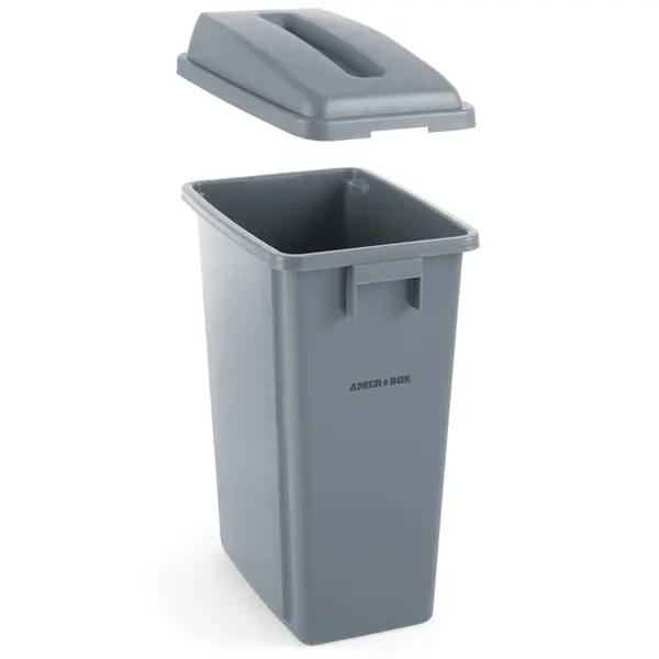 Deksel | AmerBox Afvalbak HEN-691137 | Rechthoekig Gat | Grijs | 660x470x30(h)mm