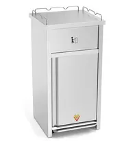 Mastro Pedaalemmer | RVS (Geborsteld) | 95L | Klap-/Duwdeksel | Wielen | 625x600x1255(h)mm