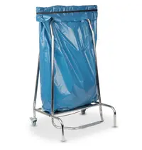 HENDI Afvalzakhouder | RVS (Glanzend) | 80L | Klemsluiting | Wielen (Geremd) | 580x420x960(h)mm 