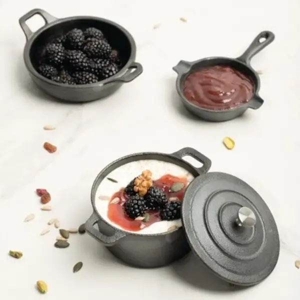 Braadpan | Gietijzer | 0.6L | Gas/Oven | Incl. Deksel | Ø140x110(h)mm