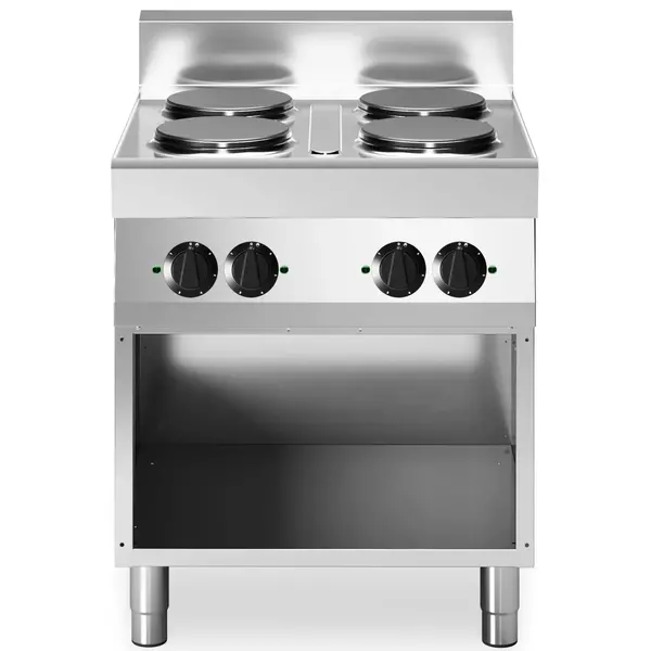 Fornuis | FUN 700 | Elektrisch | 4 Kookpunten (Ø220) | 10.4kW (400V) | Open Onderkast | 700x700x843/991(h)mm