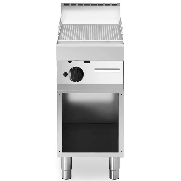 Bak-/Grillplaat | FUN 700 | Gas | Gegroefd Oppervlak 396x520 (Staal) | 5.7kW | Piëzo Ontsteking | Open Onderkast | 400x700x843/991(h)mm
