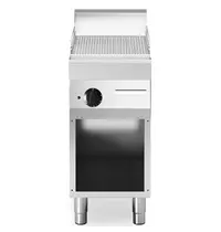 Modular Bak-/Grillplaat | FUN 700 | Elektrisch | Gegroefd Oppervlak 396x520 (Staal) | 4.5kW (400V) | Open Onderkast | 400x700x843/991(h)mm 