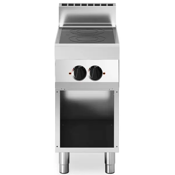 Glaskeramisch Fornuis | FUN 700 | Elektrisch | 2 Kookpunten (Ø200) | 5kW (400V) | Open Onderkast | 400x700x843/991(h)mm