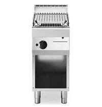 Modular Lavasteengrill | FUN 700 | Gas | Oppervlak 360x520 (RVS) | 7.5kW | Piëzo Ontsteking | Open Onderkast | 400x700x843/991(h)mm 