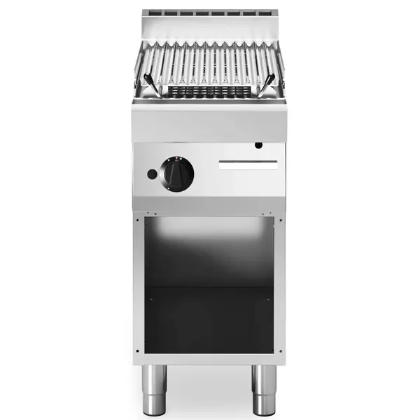 Lavasteengrill | FUN 700 | Gas | Oppervlak 360x520 (RVS) | 7.5kW | Piëzo Ontsteking | Open Onderkast | 400x700x843/991(h)mm