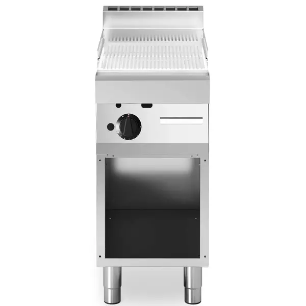 Bak-/Grillplaat | FUN 700 | Gas | Gegroefd Oppervlak 396x520 (Verchroomd) | 5.7kW | Piëzo Ontsteking | Open Onderkast | 400x700x843/991(h)mm