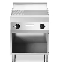 Modular Bak-/Grillplaat | FUN 700 | Elektrisch | Glad/Gegroefd Oppervlak 696x520 (Staal) | 9kW (400V) | Open Onderkast | 700x700x843/991(h)mm 
