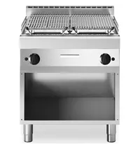 Modular Lavasteengrill | FUN 700 | Gas | Oppervlak 720x520 (Gietijzer) | 15kW | Piëzo Ontsteking | Open Onderkast | 800x700x843/991(h)mm 