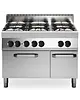 Modular Fornuis + Oven | FUN 700 | Aardgas | 6 Branders (4x 3.7kW + 2x 5.5kW) + Oven (5kW) | Piëzo Ontsteking | Neutraal Vak | 700x700x847/995(h)mm 
