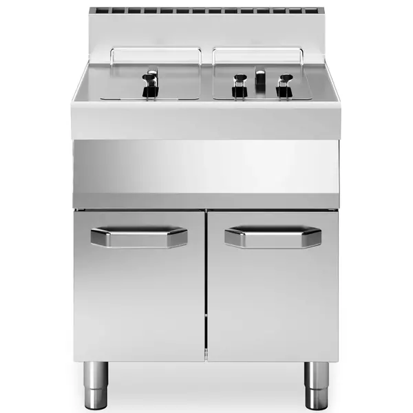 Friteuse | FUN 700 | Aard-/Propaangas | 13+13L | ≤190°C | 22kW | Aftapkranen | Piëzo Ontsteking | 700x700x843/991(h)mm