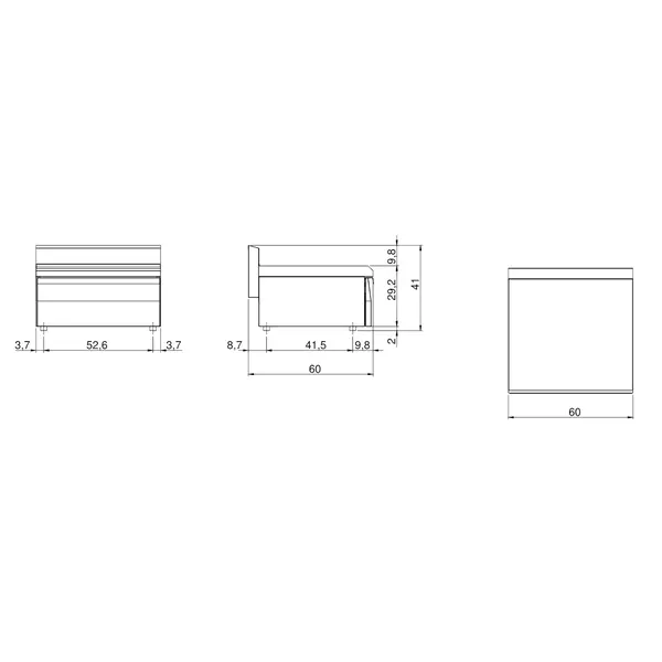 Neutrale Werkunit | FUN 600 | RVS | Lade | Achteropstand | 600x600x410(h)mm