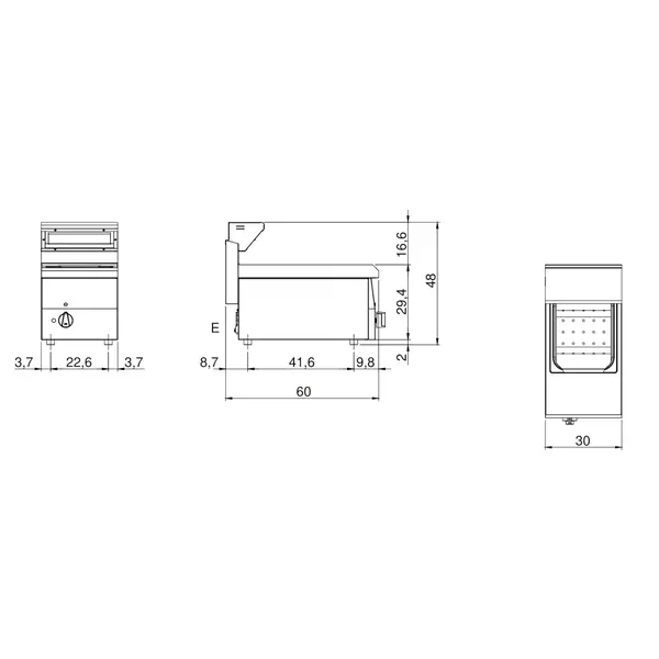 Friet-Warmhouder | FUN 600 | 1/2 GN | 1kW (230V) | 300x600x480(h)mm