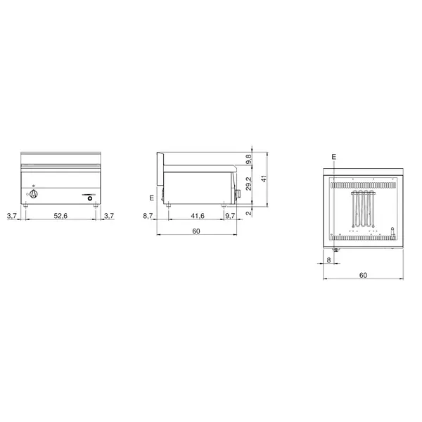 Bain-Marie | FUN 600 | Elektrisch | 1/1 GN + 3x 1/6 GN | 30°C/90°C | 3kW (230V) | Aftapkraan | 600x600x410(h)mm