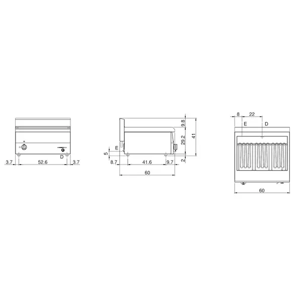 Pastakoker | FUN 600 | Elektrisch | 30L | 9kW (230V) | Aftapkraan | 600x600x410(h)mm