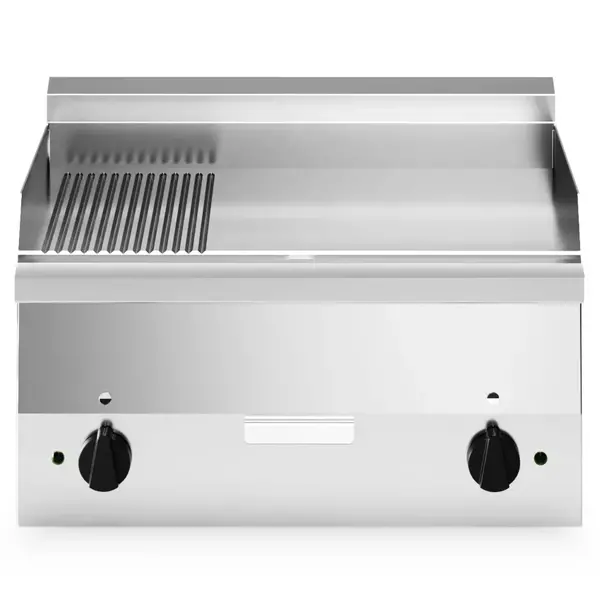 Bak-/Grillplaat | FUN 600 | Elektrisch | Glad/Gegroefd Oppervlak 596x470 (Staal) | 6kW (400V) | 600x600x410(h)mm