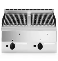 Modular Lavasteengrill | FUN 600 | Gas | Oppervlak 540x440 (Gietijzer) | 11kW | Piëzo Ontsteking | 600x600x410(h)mm 