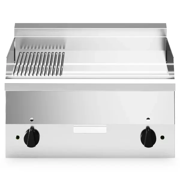 Bak-/Grillplaat | FUN 600 | Elektrisch | Glad/Gegroefd Oppervlak 596x470 (Verchroomd) | 6kW (400V) | 600x600x410(h)mm