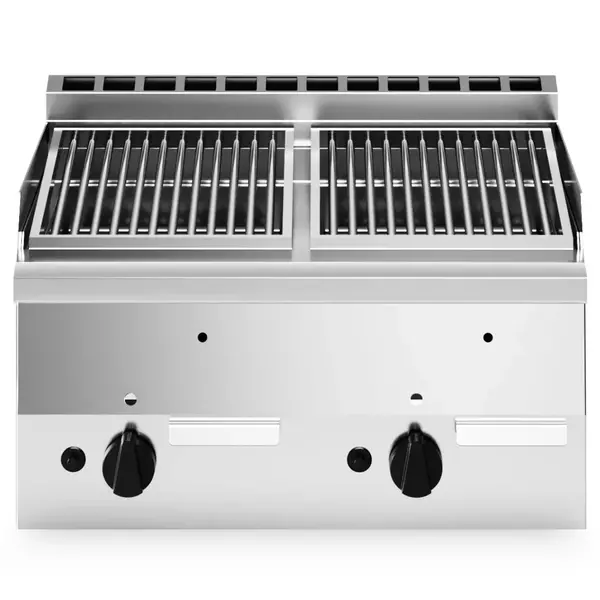 Lavasteengrill | FUN 600 | Gas | Oppervlak 540x440 (RVS) | 11kW | Piëzo Ontsteking | 600x600x410(h)mm
