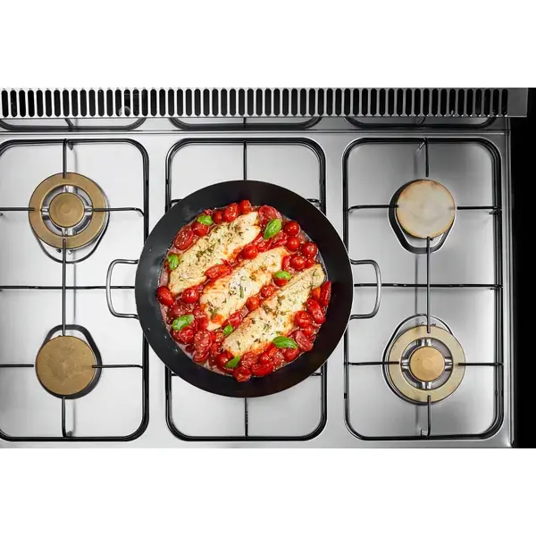 Fornuis + Heteluchtoven | FUN 600 | Gas/Elektrisch | 5 Branders (2x 3.3kW + 3x 3.6kW) + 1/1 GN Oven (3kW-230V) | Piëzo Ontsteking | 900x600x859/957(h)mm