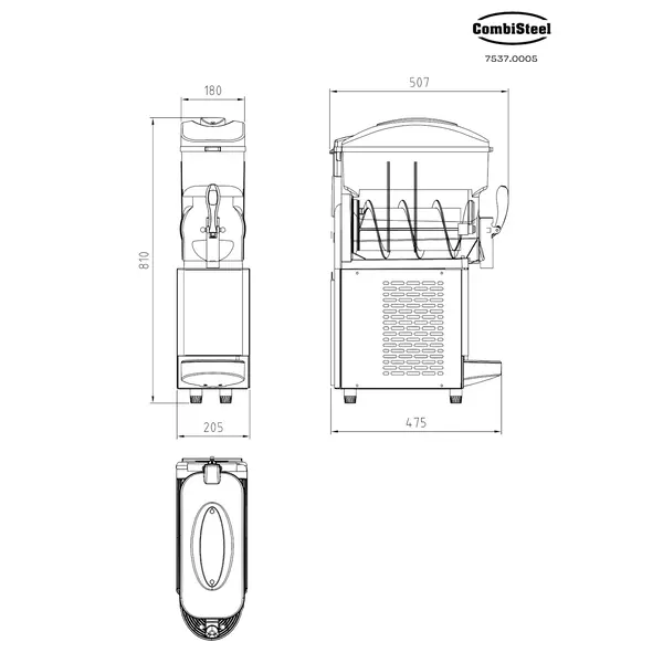 Slushmachine | GRANITA | 12L | Instelbare Snelheid | Interne Verlichting | 0.53kW (230V) | 205x507x810(h)mm