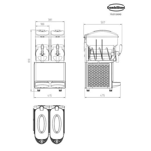 Slushmachine | GRANITA | 2x 12L | Instelbare Snelheid | Interne Verlichting | 0.87kW (230V) | 415x507x810(h)mm